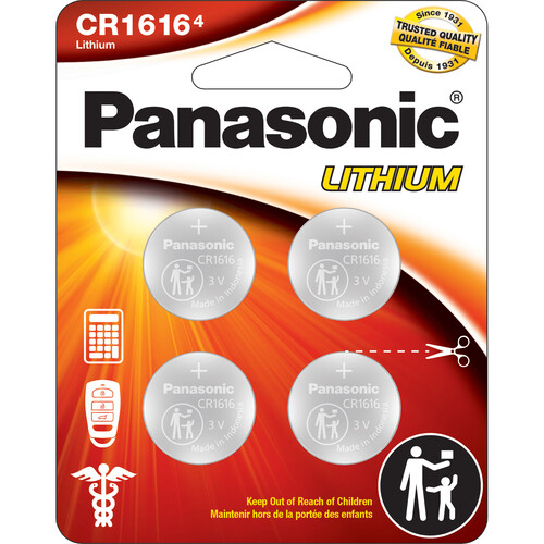 Panasonic CR1616 Lithium Coin Battery (4-Pack)