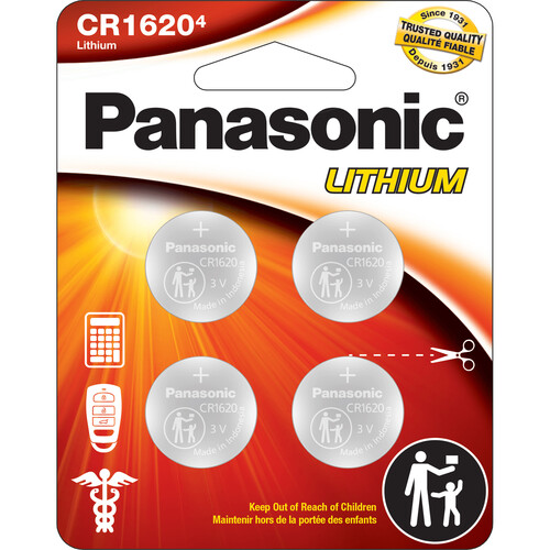 Panasonic CR1620 Lithium Coin Battery (4-Pack)