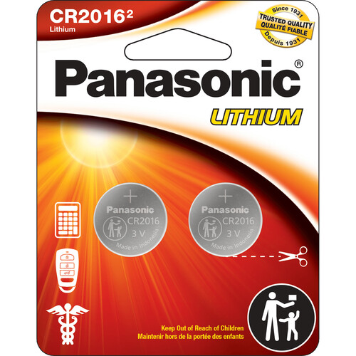 Panasonic CR2016 Lithium Coin Battery (2-Pack)