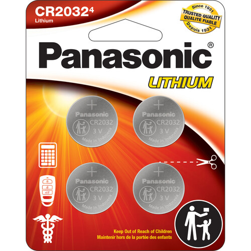 Panasonic CR2032 Lithium Coin Battery (4-Pack)