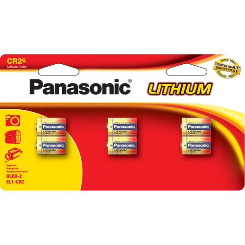 Panasonic CR2 Lithium Battery (3V 850mAh 6-Pack)