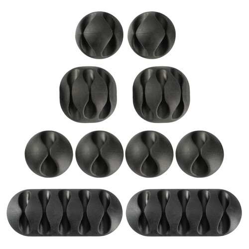 Pearstone Silicone Cable Organizers (10-Pack Assorted)