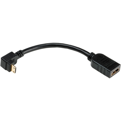 Pearstone Right-Angle Mini-HDMI Male to HDMI Female Adapter Cable (5