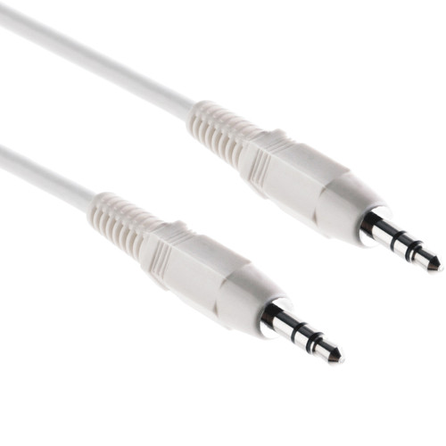 Pearstone Stereo Mini Male to Stereo Mini Male Cable (White 3')