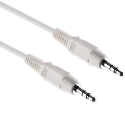 Pearstone Stereo Mini Male to Stereo Mini Male Cable (White 6')