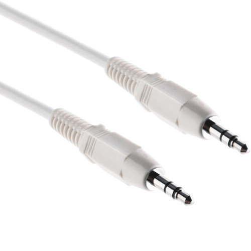 Pearstone Stereo Mini Male to Stereo Mini Male Cable (White 50')