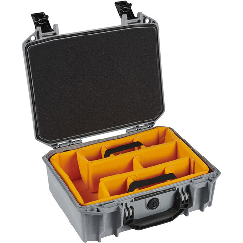 Pelican Vault 200 Case with Lid Foam and Dividers (Gray 6.5L)