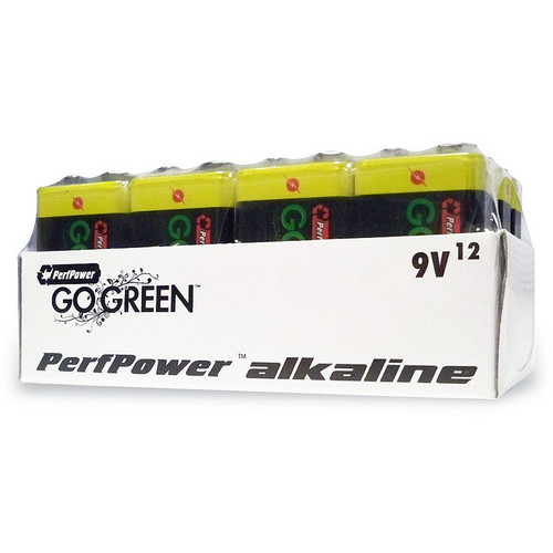 PerfPower Go Green 9V Alkaline Batteries (12-Pack)