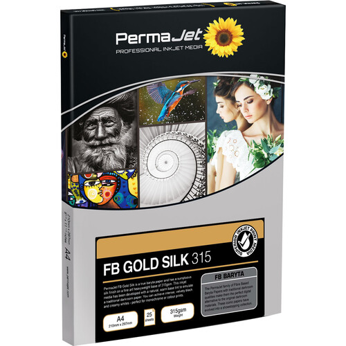 PermaJetUSA FB Gold Silk 315 Baryta Paper (A4 25 Sheets)