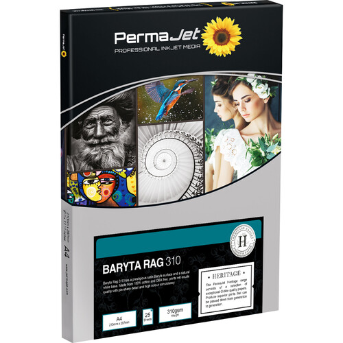 PermaJetUSA Baryta Rag 310 Fine Art Inkjet Paper (A4 25 Sheets)