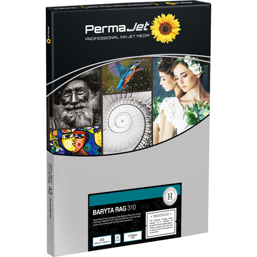 PermaJetUSA Baryta Rag 310 Fine Art Inkjet Paper (A3 25 Sheets)