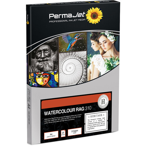 PermaJetUSA Watercolor Rag 310 Inkjet Photo Paper (A4 25 Sheets)