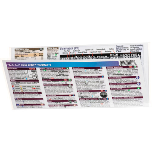 PhotoBert CheatSheet for Nikon D500 DSLR Camera