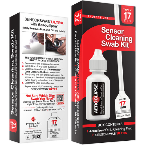 Photographic Solutions Sensor Cleaning Swab Kit (17mm Swab Aeroclipse Solution)