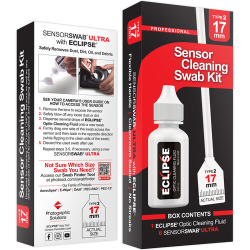 Photographic Solutions Sensor Cleaning Swab Kit (17mm Swab Eclipse Solution)