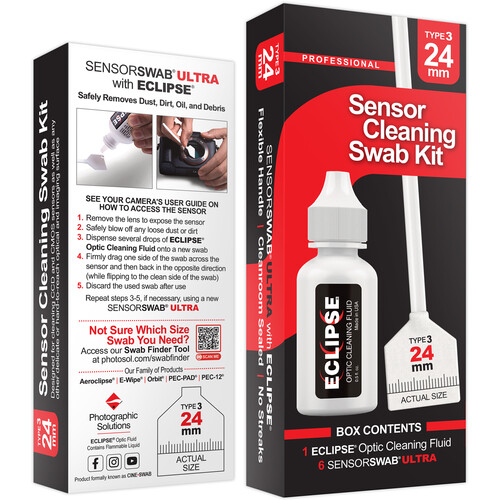 Photographic Solutions Sensor Cleaning Swab Kit (24mm Swab Eclipse Solution)
