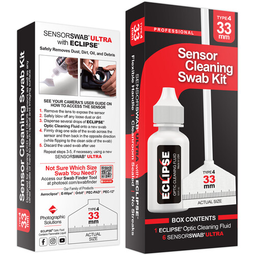 Photographic Solutions Sensor Cleaning Swab Kit (33mm Swab Eclipse Solution)