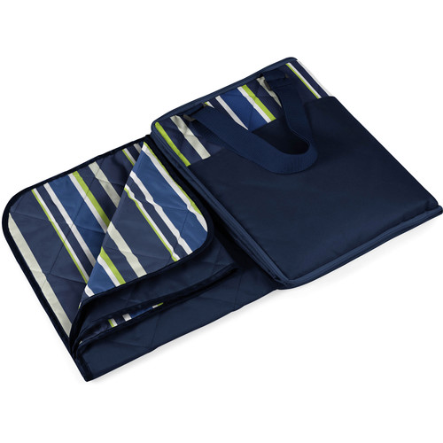 Picnic Time Vista Outdoor Picnic Blanket Tote, Navy Blue ...
