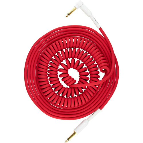 Pig Hog Vintage Half-Coiled Instrument Cable (30' Candy Apple Red)