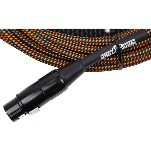 Pig Hog Vintage Series Woven XLR Microphone Cable (Black & Orange 20')