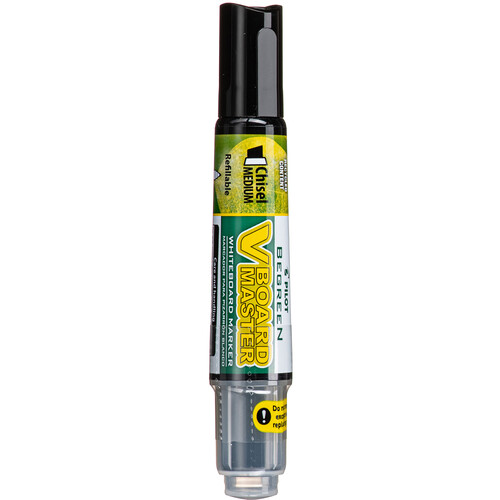 PILOT V Board Master BEGREEN Whiteboard Markers (Medium Chisel Black 12-Pack)