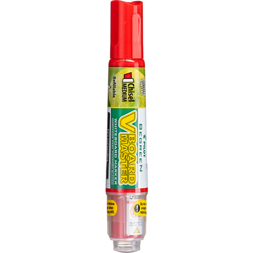 PILOT V Board Master BEGREEN Whiteboard Markers (Medium Chisel Red 12-Pack)