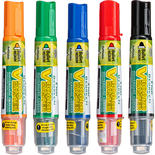 PILOT V Board Master BEGREEN Assorted Whiteboard Markers (5-Pack Pouch Medium Bullet)