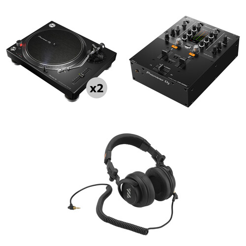 Pioneer DJ PLX-500-K Turntable DJ Kit with 2 x Turntables Mixer and Headphones
