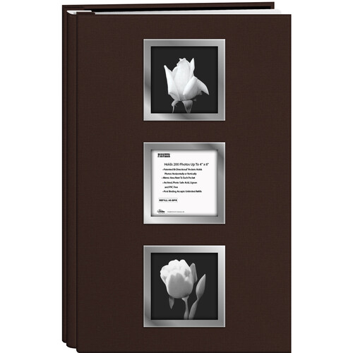Pioneer Photo Albums Post-Bound Bi-Directional Memo Pocket Album (Brown 4 x 6