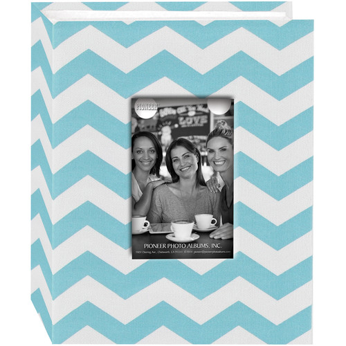 Pioneer Photo Albums 1Up Chevron Designer Fabric Mini Album (Aqua)