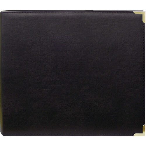 Pioneer Photo Albums Oxford Sewn Leatherette Brass Corner 3-Ring Binder Scrapbook (Black 12 x 12