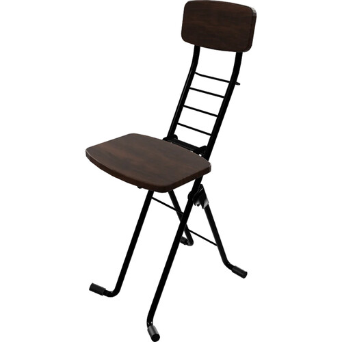 PLATEAU CHAIRS Par Series Folding Chair with Dark Brown Wood Seat & Black Frame