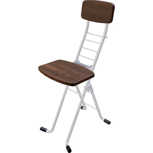 PLATEAU CHAIRS Par Series Folding Chair with Dark Brown Wood Seat & Silver Frame