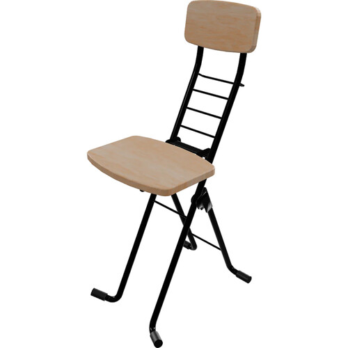 PLATEAU CHAIRS Par Series Folding Chair with Natural Wood Tone Wood Seat & Black Frame