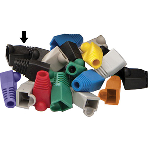 Platinum Tools 7mm RJ-45 Colored Boots (Black Pack of 100)
