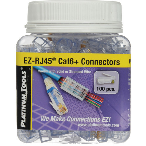 Platinum Tools EZ-RJ45 CAT6 Connectors (Jar Packaging 100-Pieces)