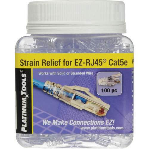 Platinum Tools EZ-RJ45 CAT5e Snag-Proof Strain Reliefs (Jar Packaging 100-Pack)
