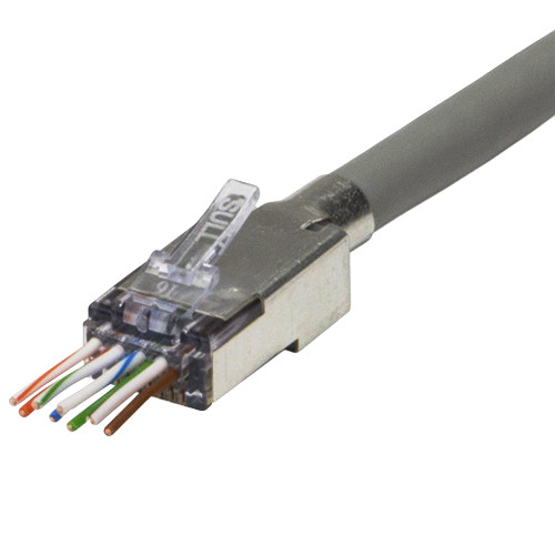 Platinum Tools ezEX44 Cat 6a Shielded RJ45 External Ground Connector (50-Piece Jar)
