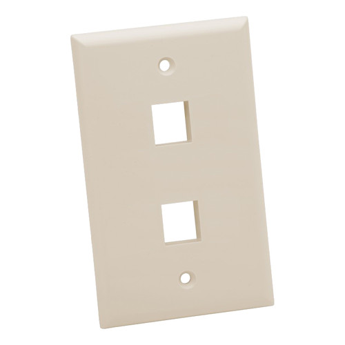 Platinum Tools Standard Single Gang Wall Plate with Dual Ports (Light Almond 25-Pack)
