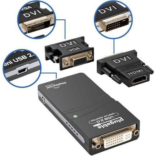 Plugable USB 2.0 to DVI HDMI and VGA Video Graphics Adapter