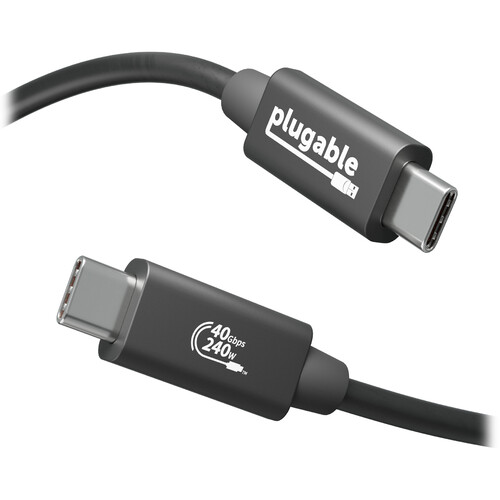 Plugable USB4 USB-C Male EPR Cable (3.3')