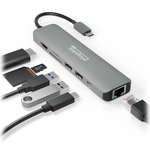 Plugable USB-C 7-in-1 Docking Station with Ethernet