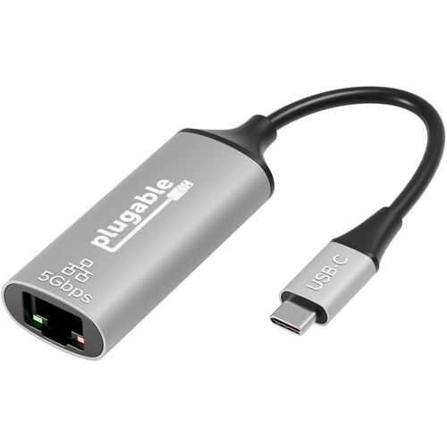 Plugable 5 Gigabit Ethernet to USB-C 3.2 Gen 2 Adapter