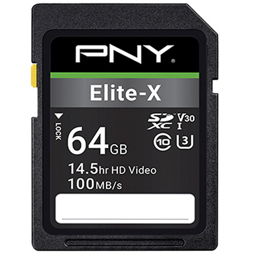 PNY 64GB Elite-X UHS-I SDXC Memory Card (3-Pack)