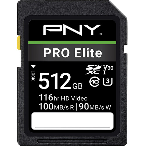 PNY 512GB PRO Elite UHS-I SDXC Memory Card