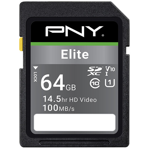 PNY 64GB Elite UHS-I SDXC Memory Card