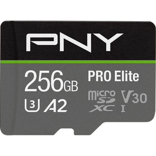 PNY 256GB PRO Elite UHS-I microSDXC Memory Card with SD Adapter