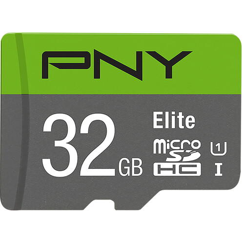 PNY 32GB Elite UHS-I microSDHC Memory Card with SD Adapter