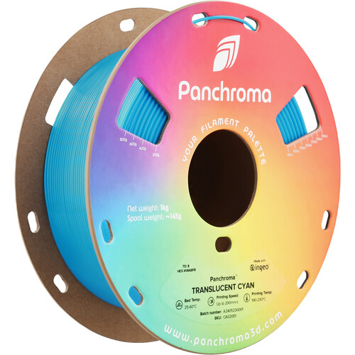 Polymaker Panchroma Translucent PLA Filament (1kg Cyan)