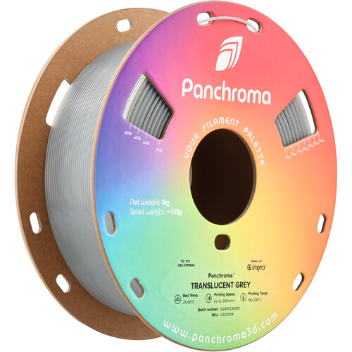 Polymaker Panchroma Translucent PLA Filament (1kg Gray)